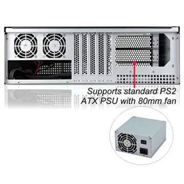 RackChoice 3u Rackmount Server Chassis MATX/Mini-ITX 3x5.25 Support PS2 PSU w/Side 80mm or Bottom 120mm Fan or SFX PSU (Need to use The braccket in Screw Box), dust Filter Front Easy maintenace