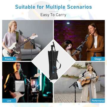 GUITTO Microphone Floor Stand with Phone/iPad Holder - Adjustable Boom Mic Stand for Creators