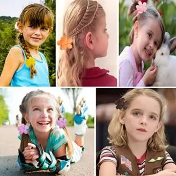 Qckarobe Small Flower Hair Claw Clips for Women Girls Kids, 12Pcs Cute Flower Hair Clips for Women Thin/Medium Thick Hair, 1.35 Inch Mini Flower Claw Clips Non Slip Matte Tiny Hair Claw Clips