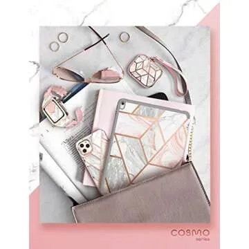 i-Blason Cosmo Series Case Designed for Airpods 2nd Generation/1st Generation, 360° Protective Stylish Marble AirPods Case Cover Compatible with Apple AirPods 1st/2nd (Marble)