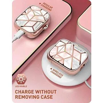 i-Blason Cosmo Series Case Designed for Airpods 2nd Generation/1st Generation, 360° Protective Stylish Marble AirPods Case Cover Compatible with Apple AirPods 1st/2nd (Marble)