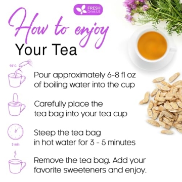 Astragalus Root Herbal Tea - 55 Tea Bags, 100% Natural