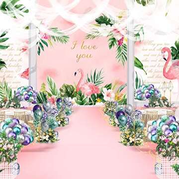 Mermaid Party Balloons Supplies Birthday Decorations Pack of 32 - Green and Purple Metallic Balloons with Glitter Confetti Clear Sparkle Decorations Party Balloon Kit for Birthday