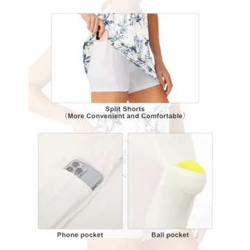 JACK SMITH Womens Tennis Dress Sleeveless Golf Dress Quick Dry Breathable Athletic Dresses(L, Blue Leaf)