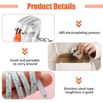 3ft Small Tape Measure Keychain, Portable and Retractable Mini Tape Measure with Slide Lock Mechanism for Daily Use Gadgets or Kids Construction Party Favors Gifting Prize Bag Fillers (12)