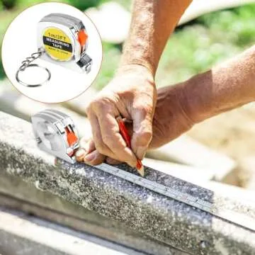 3ft Small Tape Measure Keychain, Portable and Retractable Mini Tape Measure with Slide Lock Mechanism for Daily Use Gadgets or Kids Construction Party Favors Gifting Prize Bag Fillers (12)