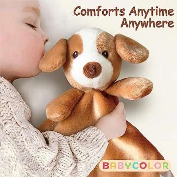 Dog Security Blanket for Baby Boy Girl, 15" Soft Loveys for Babies, Dog Lovey Blanket Great Gifts fo...