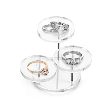 QWORK 3-Tier Round Acrylic Display Stands for Collectibles