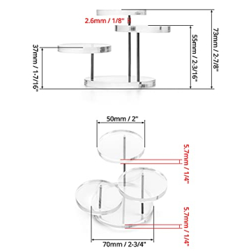 QWORK 3-Tier Round Acrylic Display Stands for Collectibles