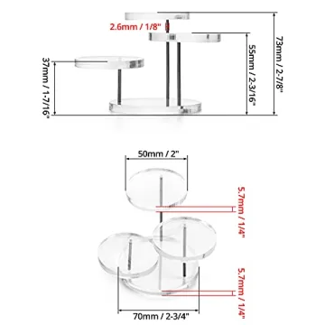 QWORK 3-Tier Round Acrylic Display Stands for Collectibles