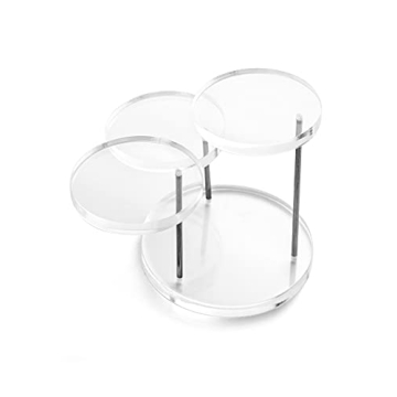 QWORK 3-Tier Round Acrylic Display Stands for Collectibles
