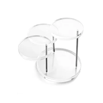 QWORK 3-Tier Round Acrylic Display Stands for Collectibles