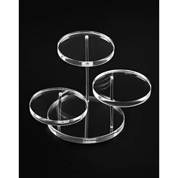 QWORK 3-Tier Round Acrylic Display Stands for Collectibles