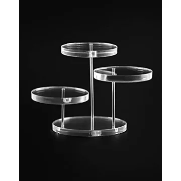 QWORK 3-Tier Round Acrylic Display Stands for Collectibles