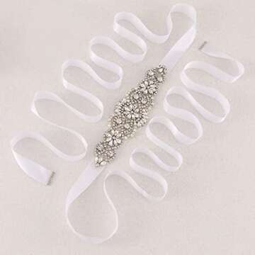 yanstar Crystal Wedding Bridal Belt with Pearls for Elegance