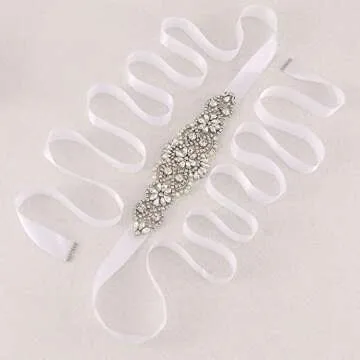 yanstar Crystal Wedding Bridal Belt with Pearls for Elegance