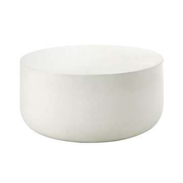 Acme Dustan Round Coffee Table in Natural White