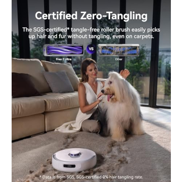 NARWAL Freo Z Ultra Robot Vacuum and Mop Combo, Dual RGB Cameras and Chips, AI Avoidance, 12000Pa Suction, Real-Time Decisions, Adaptive Hot-Water Self Wash & Self Emptying, Pet Hair, Quiet, White
