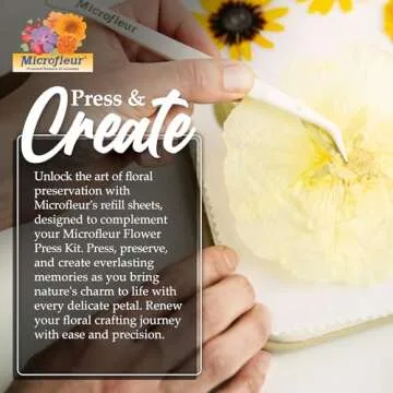 Microfleur - Regular Microwave Flower Press Refill Pack - Floral Art Crafting Accessory, Creative Pressing, DIY Handicrafts Creations for Plant Lovers, Replacement Washable Cotton Liners - 5" (13 cm)