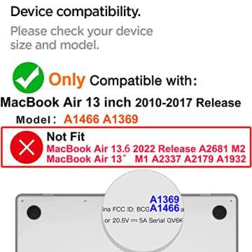 Teazgopx Bling Rhinestone Case Compatible with MacBook Air 13.3 inch (Models: A1369 & A1466)2010-201...