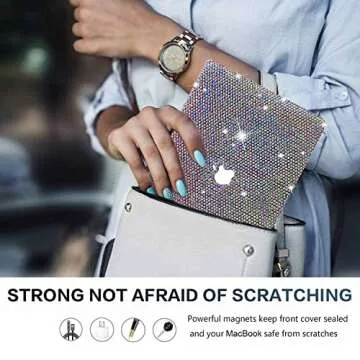 Teazgopx Bling Rhinestone Case Compatible with MacBook Air 13.3 inch (Models: A1369 & A1466)2010-2017 Release,3D Glitter Sparkle Diamond Case Fashion Luxury Shiny Crystal Hard Shell for Women Girls