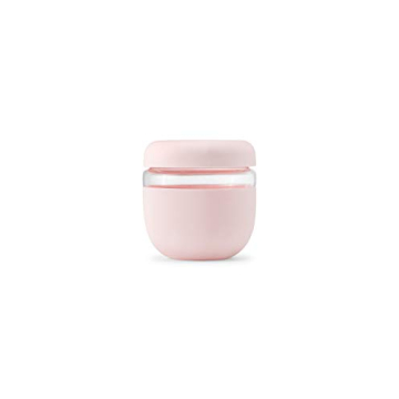 W&P Porter Seal Tight Glass Lunch Bowl Container w/Lid Blush 24 Ounces Leak & Spill Proof, Soup & St...