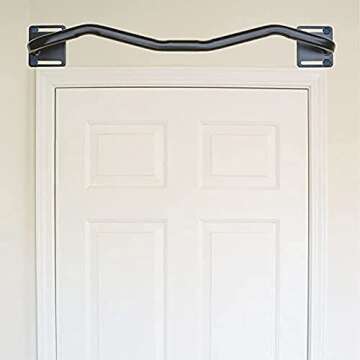 Ultimate Body Press Wall Mount Doorway Strength Training Pull Up Bar with Angled Ergonomic Bar to Re...
