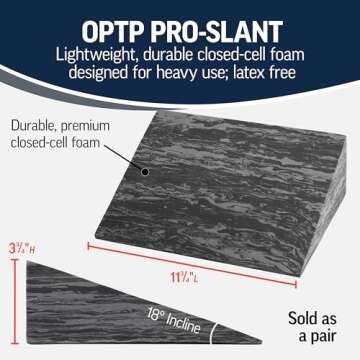 OPTP PRO-Slant – Professional Foam Incline Squat Wedge Pair for Optimal Stretching