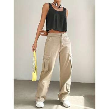 SweatyRocks Women's Casual Sleeveless Scoop Neck Top Basic Solid Loose Fit Crop Tank Top Dark Grey M