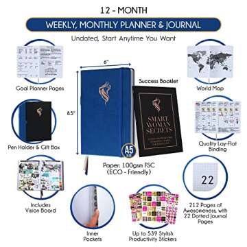 Freedom Mastery and Goal Setting Planner 2023, Life Organizer, Personal Gratitude, Monthly Calendar