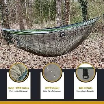 AYAMAYA Single & Double Hammock Underquilt Full Length Big Size Under Quilts for Hammocks, Camping Backpacking Essential, Winter Cold Weather Warm UQ Blanket Bottom Insulation