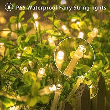 koopower 16ft String Lights 40 LED Remote (Timer Dimmable), Battery Operated Waterproof Fairy Lights with 8 Modes, Warm White