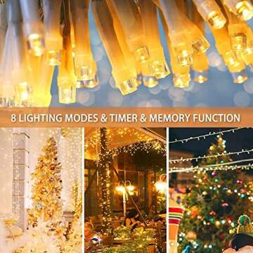 koopower 16ft String Lights 40 LED Remote (Timer Dimmable), Battery Operated Waterproof Fairy Lights with 8 Modes, Warm White