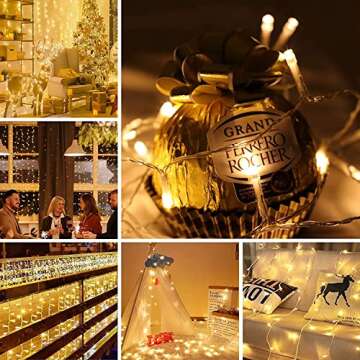 koopower 16ft String Lights 40 LED Remote (Timer Dimmable), Battery Operated Waterproof Fairy Lights with 8 Modes, Warm White