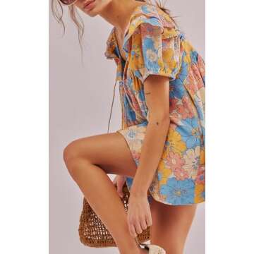 NUFIWI Floral Babydoll Pajama Set for Women