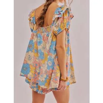 NUFIWI Floral Babydoll Pajama Set for Women