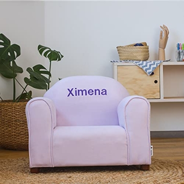 Mini Furniture Upholstered Personalized Kids Chair Microfiber Suede (Lavender)