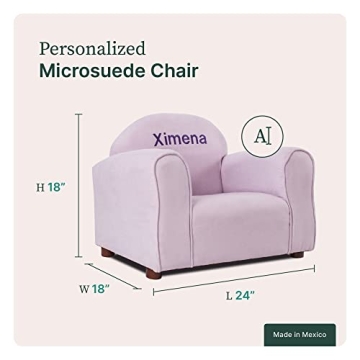 Personalized Mini Kids Chair - Soft Microfiber Fabric in Lavender