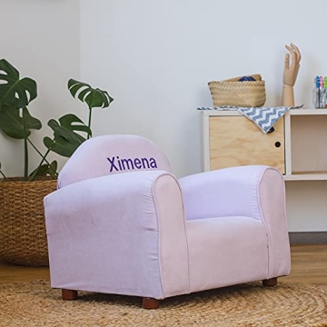 Personalized Mini Kids Chair - Soft Microfiber Fabric in Lavender