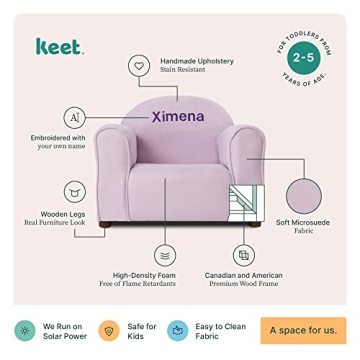 Personalized Mini Kids Chair - Soft Microfiber Fabric in Lavender