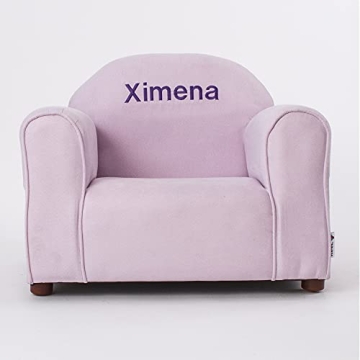 Personalized Mini Kids Chair - Soft Microfiber Fabric in Lavender