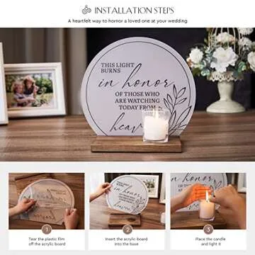 AW BRIDAL Sympathy Gifts Memorial Candle, in Memory of Loved One Wedding Signs, Memorial Bereavement Gifts for Loss of Loved One Mother Father Husband