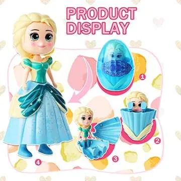 xutengy 4 Pack Easter Basket Stuffers Gifts Jumbo Princess Eggs， Deformation Prefilled Toys for Kids Toddler Boys Girls ，Basket Stuffers Gifts Fillers Party Favors Surprise Eggs