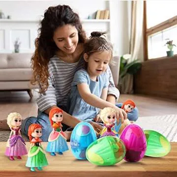 xutengy 4 Pack Easter Basket Stuffers Gifts Jumbo Princess Eggs， Deformation Prefilled Toys for Kids Toddler Boys Girls ，Basket Stuffers Gifts Fillers Party Favors Surprise Eggs