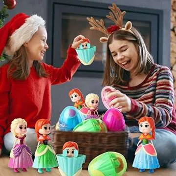 xutengy 4 Pack Easter Basket Stuffers Gifts Jumbo Princess Eggs， Deformation Prefilled Toys for Kids Toddler Boys Girls ，Basket Stuffers Gifts Fillers Party Favors Surprise Eggs