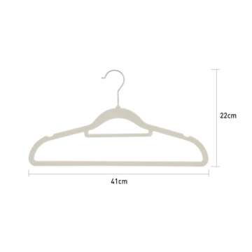 Fancial Velvet Non-Slip Hangers 10 Pack,Non-Slip Suit Clothes Hangers,Heavy Duty Rice White Hangers for Coats, Pants & Dress Clothes