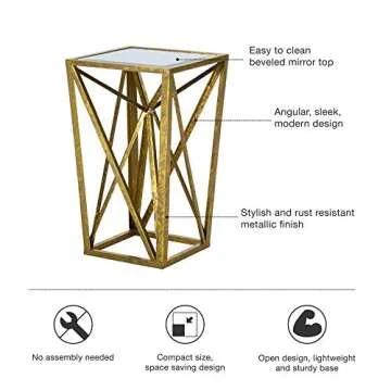 Stylish Madison Park Zee Accent Table with Glass Top
