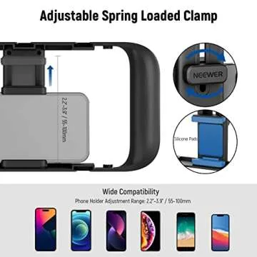 NEEWER Mobile Phone Video Rig, Mobile Phone Grip Stabiliser Cage with Cold Shoe and 1/4 Inch Thread, Video Recording Film Rig, Compatible with iPhone 16 15 Pro Max Plus 14 13 Mini X XS Max XR
