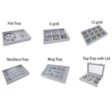 Premium Soft Velvet Stackable Jewelry Display Tray