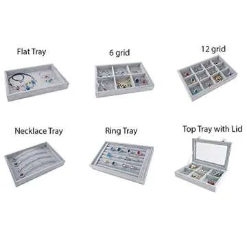 Premium Soft Velvet Stackable Jewelry Display Tray